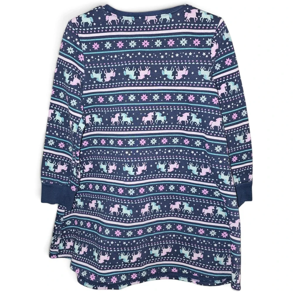 Jumping Beans Sweatshirt Dress Girls Size 6 Navy Blue  Isle Unicorn